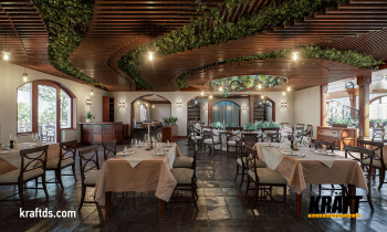 New article: atmospheric ceiling in the restaurant interior
